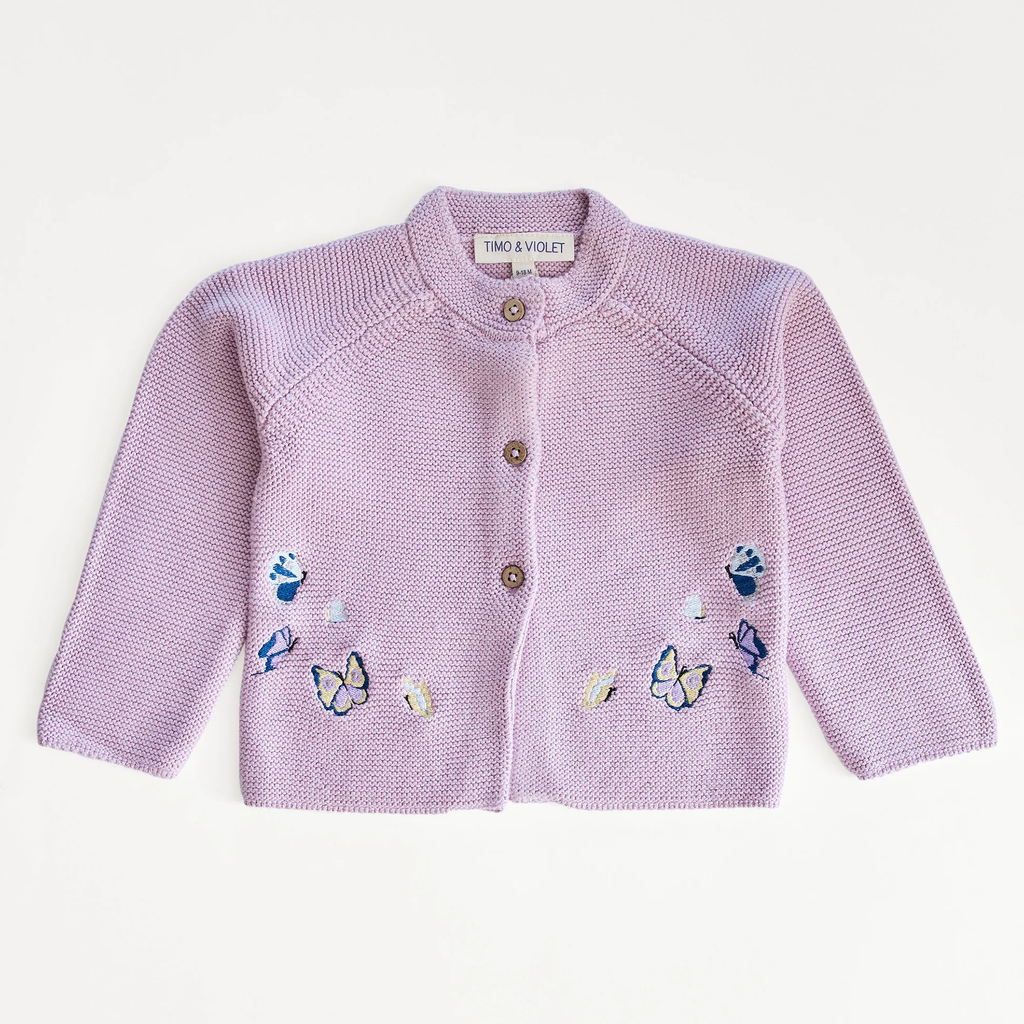 Embroidered Butterfly Knit Cardigan