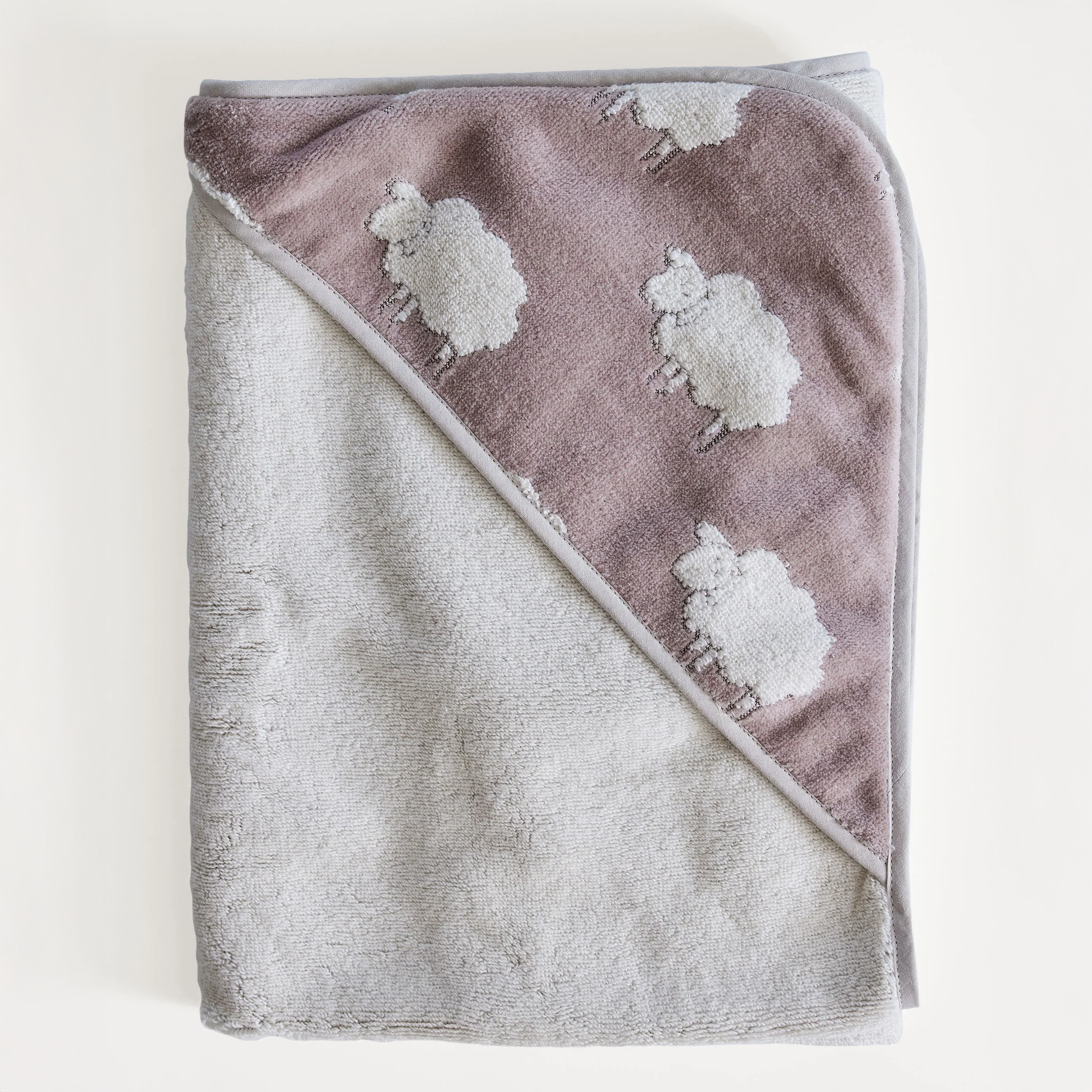 Hooded Bath Towel - Sweet Sheep Jacquard