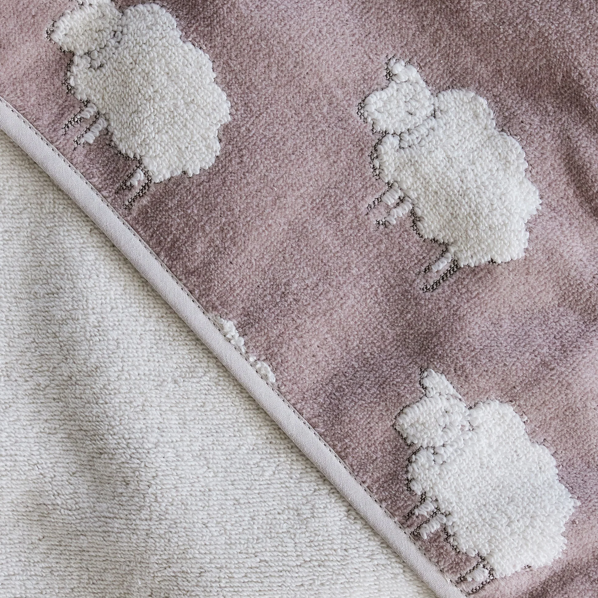 Hooded Bath Towel - Sweet Sheep Jacquard