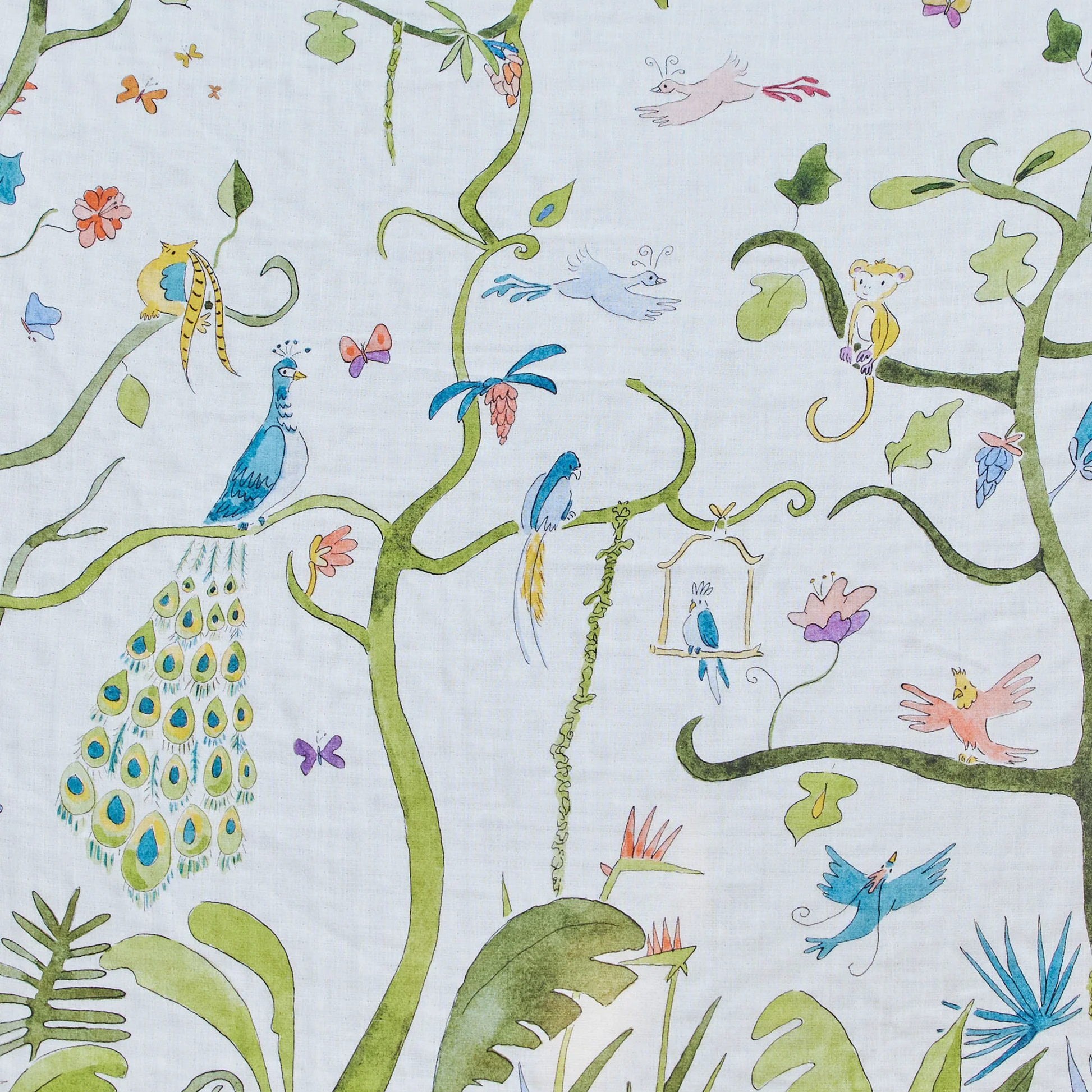 Tropical Chinoiserie Shawl Blanket