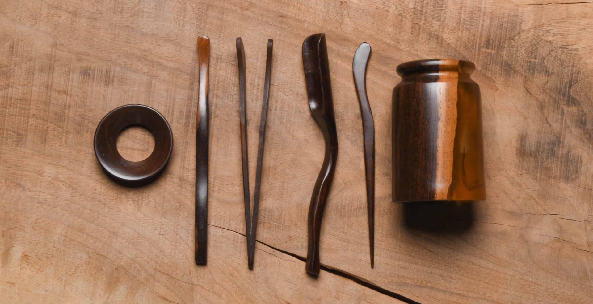 Wood + Resin Gongfu Tea Tools Set