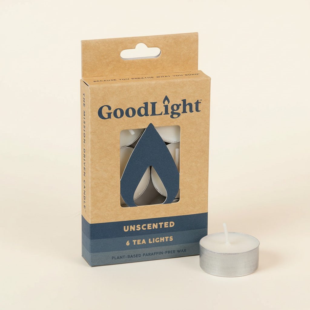 24 Hours of Paraffin-Free, Eco-Friendly Tea Lights | 6-pack