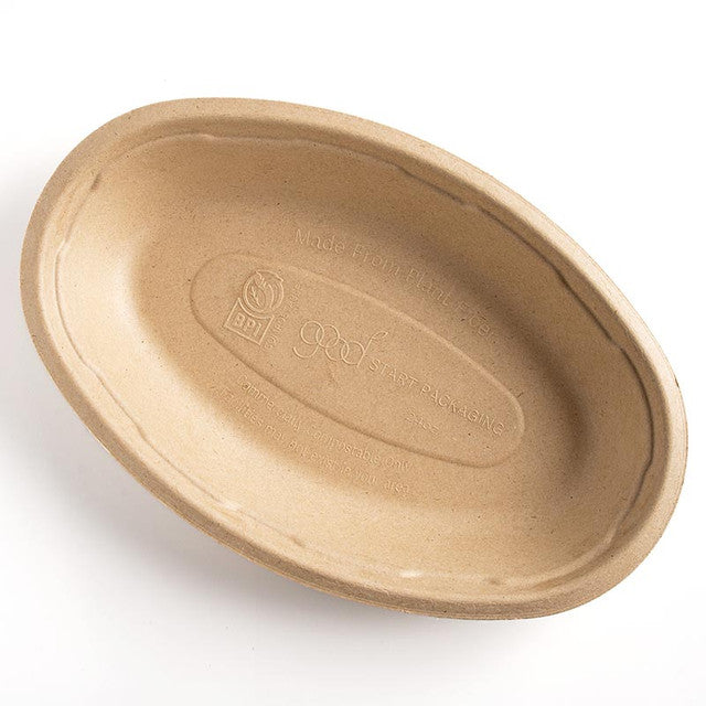24 oz Compostable Fiber Burrito Bowls | No PFAS | 300/Case