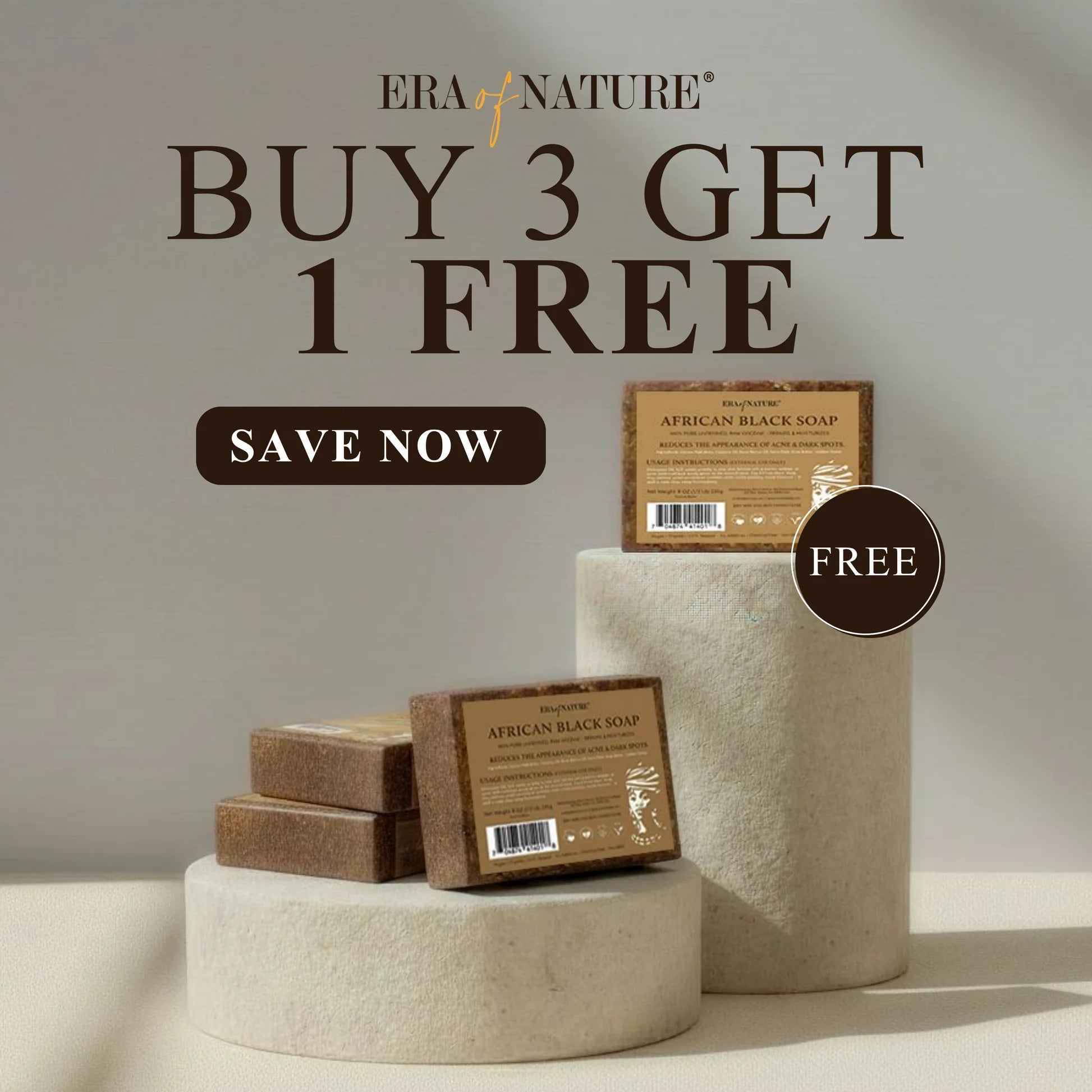 African Black Soaps (8oz) 4 – Bar Bundle – Buy 3, Get 1 FREE