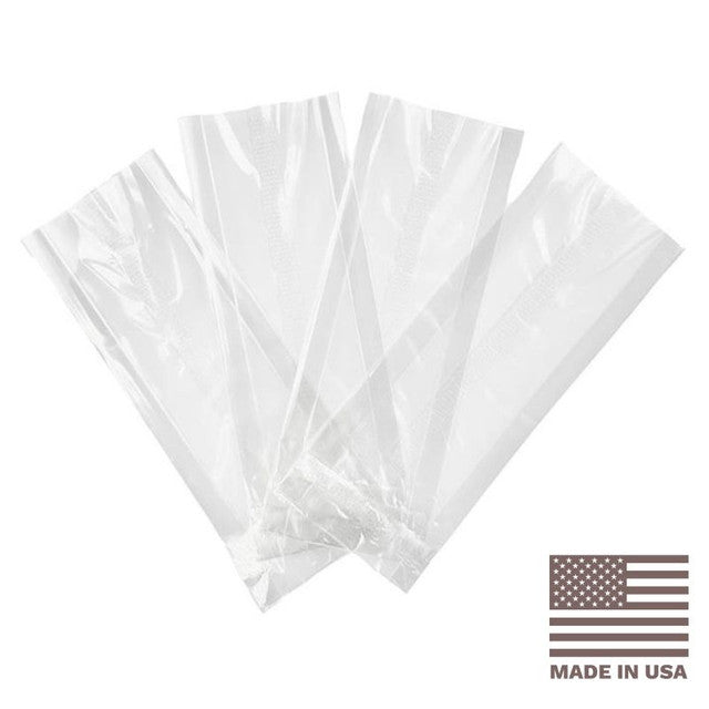 2.5 x 0.75 x 6.75" Compostable Clear Gusseted NatureFlex Cellophane Bags | 1,000/Case