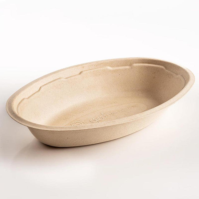 32 oz Compostable Fiber Burrito Bowls | No PFAS | 300/Case