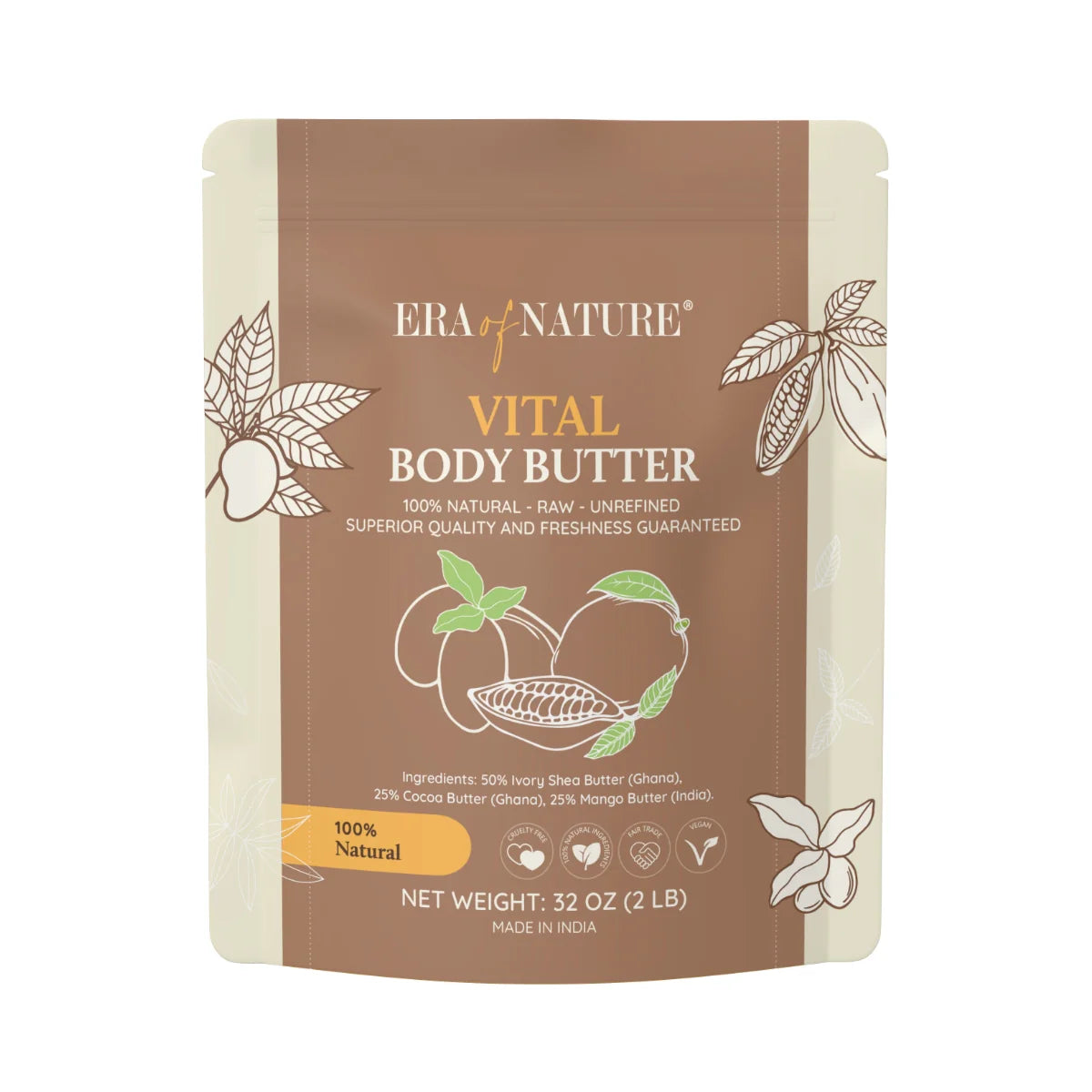 Vital Body Butter - 100% Natural Shea, Cocoa & Mango Blend