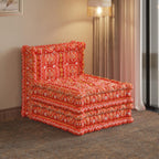 Orange Velvet 3-in-1 Sofa Bed