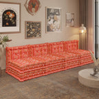 Orange Velvet 3-in-1 Sofa Bed