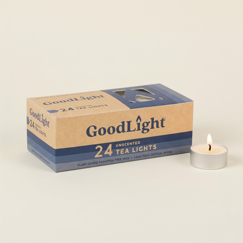 96 Hours of Paraffin-Free, Eco-Friendly Tea Lights | 24-pack