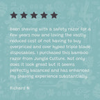 Bamboo Safety Razor | Reusable Bamboo Razor