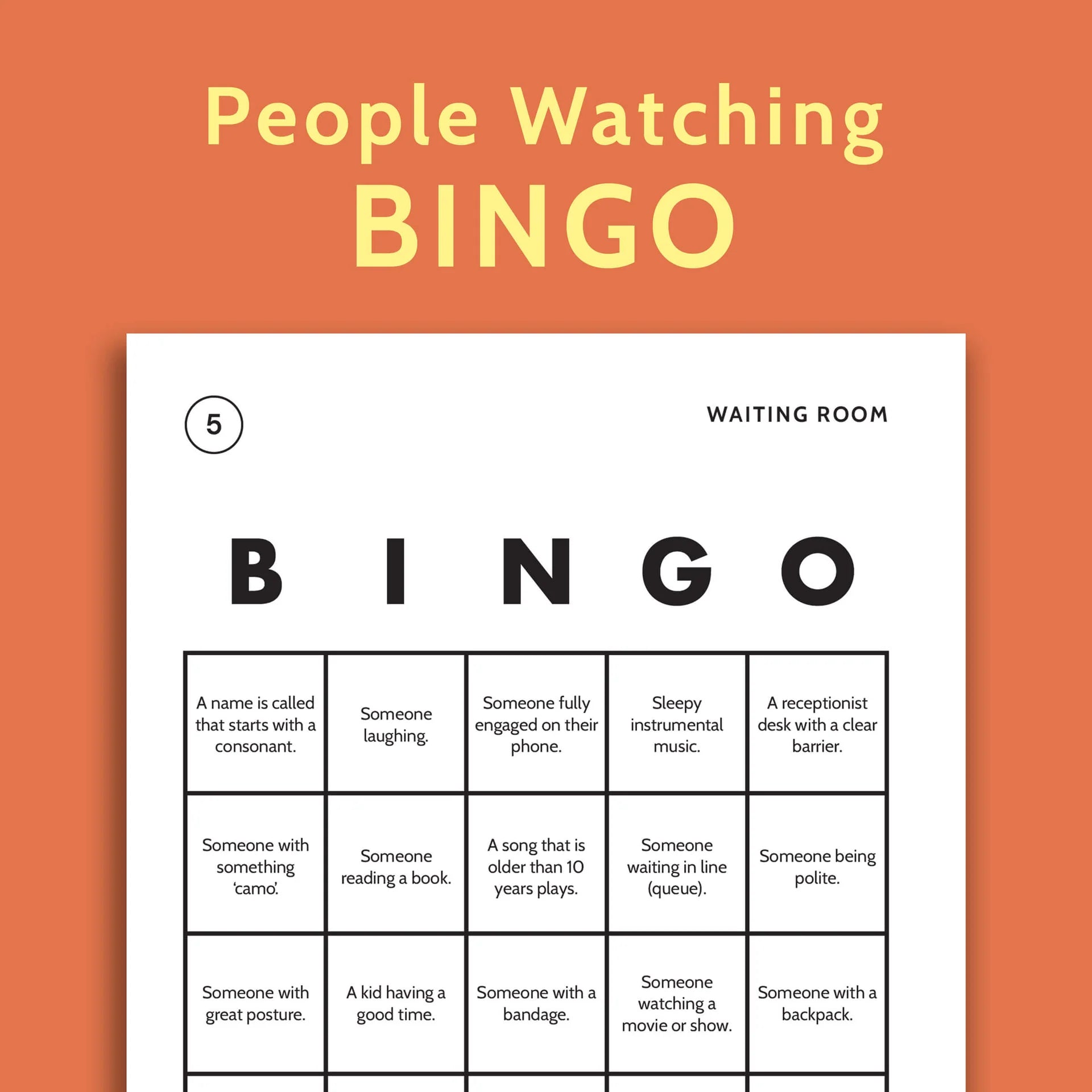 People Watching BINGO!