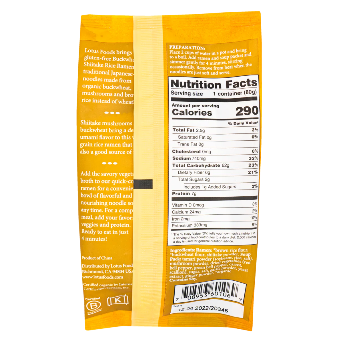 Buckwheat Shiitake Rice Ramen with Mushroom Soup