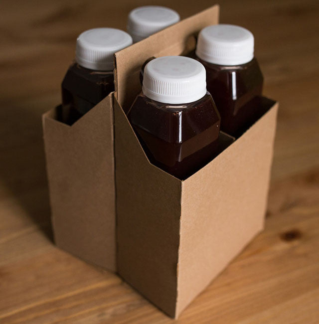 4-Pack Kraft Paper Bottle Carriers | 200/Case