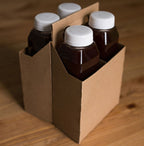 4-Pack Kraft Paper Bottle Carriers | 200/Case