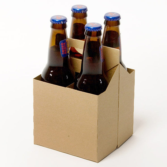 4-Pack Kraft Paper Bottle Carriers | 200/Case