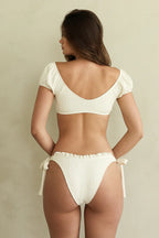 Toledo Cheeky Bikini Bottom - Gardenia Pointelle