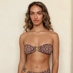 Lotus Bandeau Bikini Top - Chocolate Bloom