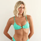 Solar Triangle Bikini Top - Aqua Green
