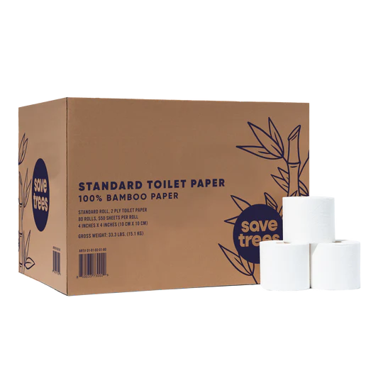 Bamboo Commercial 2-Ply 550 Sheet Toilet Paper