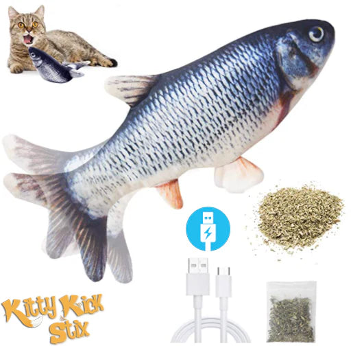 Electric Flopping Fish Kicker | Organic Catnip Infused