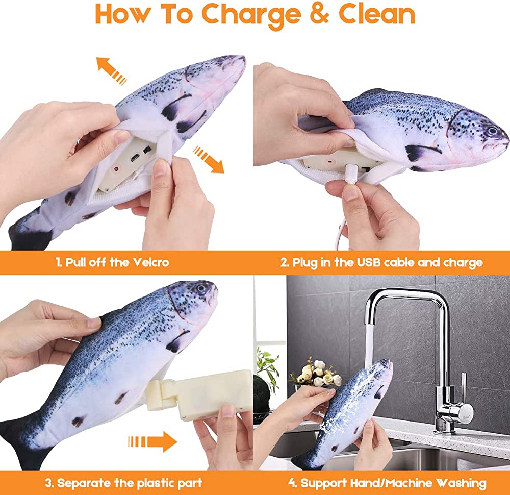 Electric Flopping Fish Kicker | Organic Catnip Infused