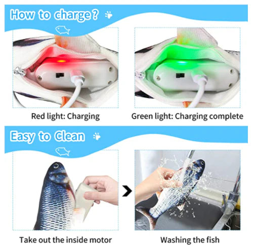 Electric Flopping Fish Kicker | Organic Catnip Infused