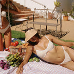 Fiji V-Cut Thong Bikini Bottom - Latte/Ivory