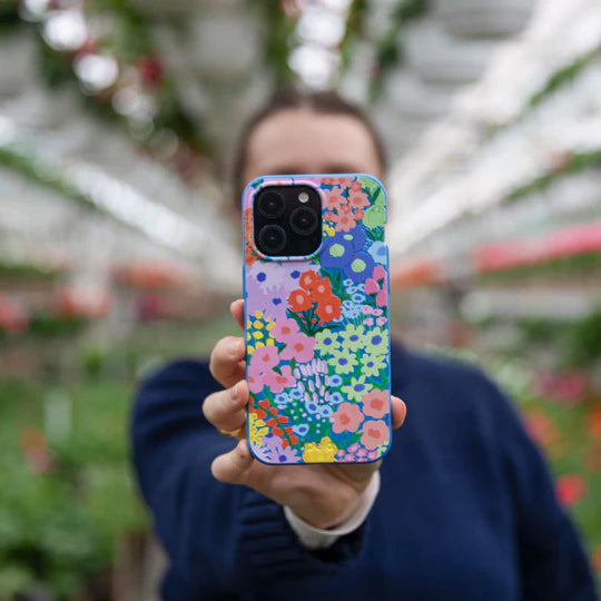 Electric Blue Painted Garden Phone Case | For iPhone, Galaxy & Pixel