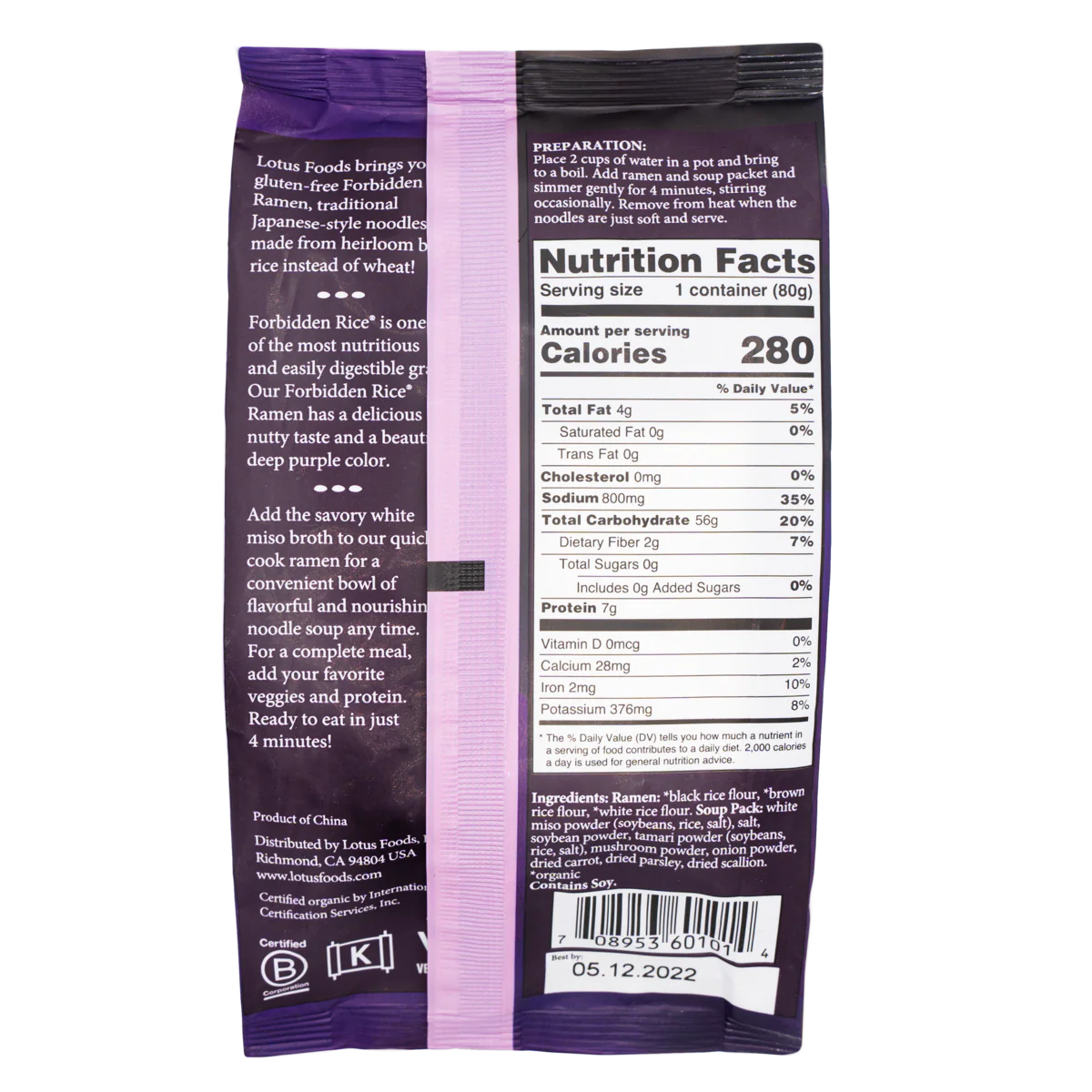 Forbidden Rice® Ramen with White Miso Soup