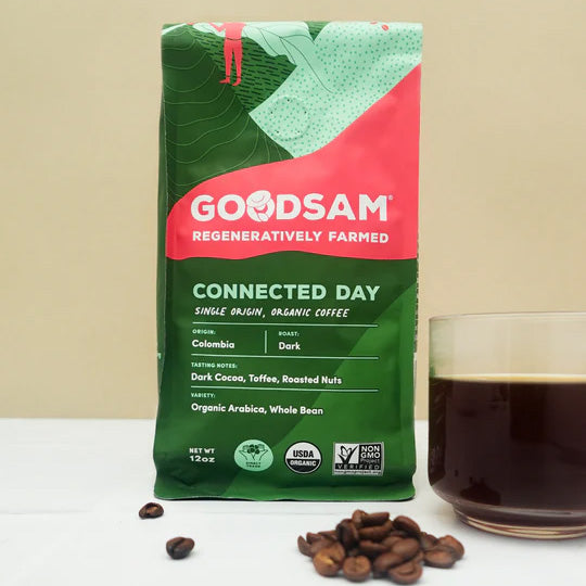 Whole Bean, Dark Roast Connected Day Coffee, 12oz.