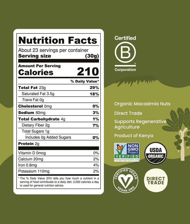 Macadamia Salted (1, 4, 8, 24oz)