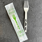 6" Wrapped Compostable cPLA Forks | 1,000/Case