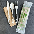 6" Wrapped Compostable cPLA Utensil Set w/ Napkin | 250/Case