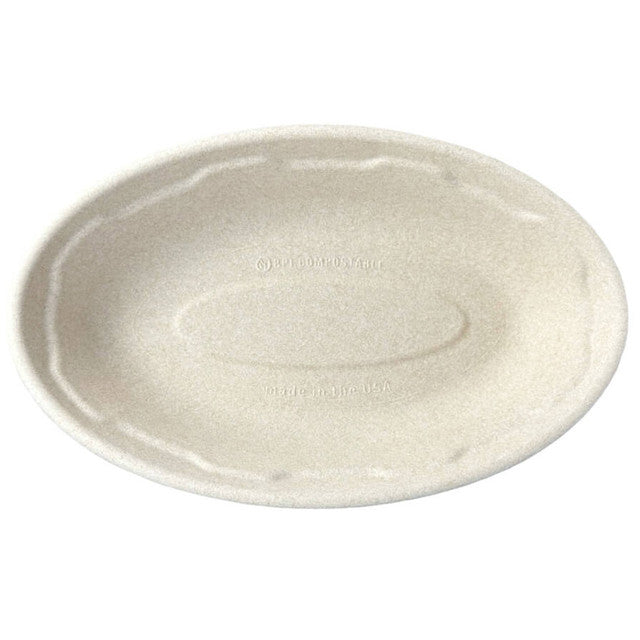24 oz Made in USA Compostable Fiber Oval Burrito Bowls | No PFAS | 400/Case