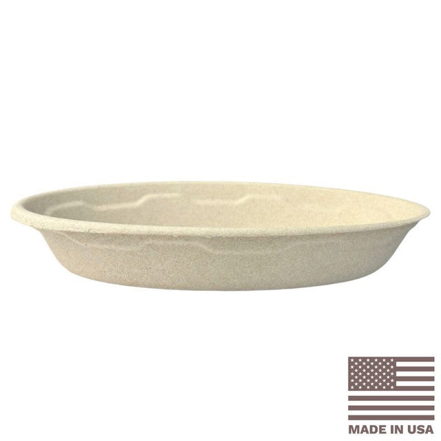 24 oz Made in USA Compostable Fiber Oval Burrito Bowls | No PFAS | 400/Case