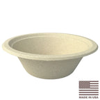 16 oz Made in USA Compostable Fiber Round Bowls | No PFAS | 400/Case