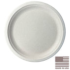 10.25" Made in USA Compostable Fiber Plates | No PFAS | 500/Case