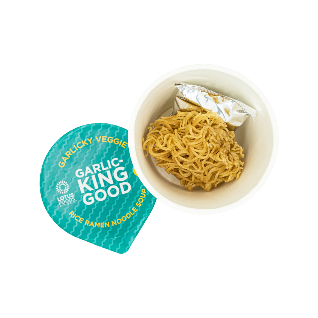 Garlicky Veggie Rice Ramen Noodle Soup with Freeze-Dried Chunky Veggies