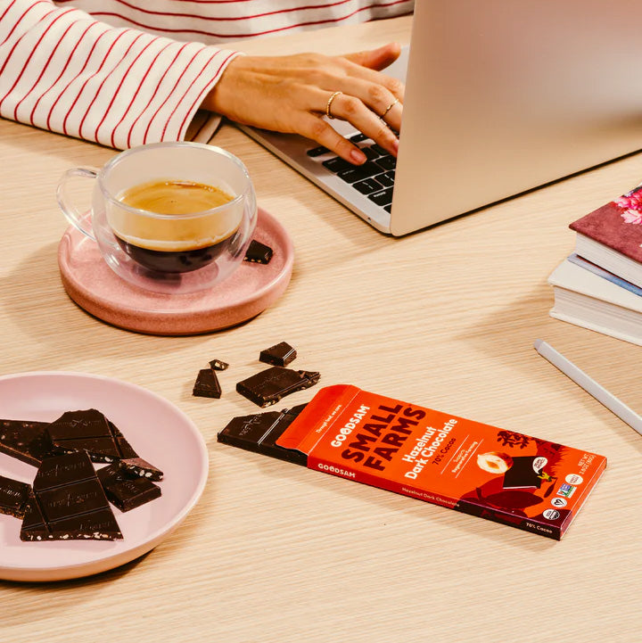 Hazelnut 70% Dark Chocolate Bar