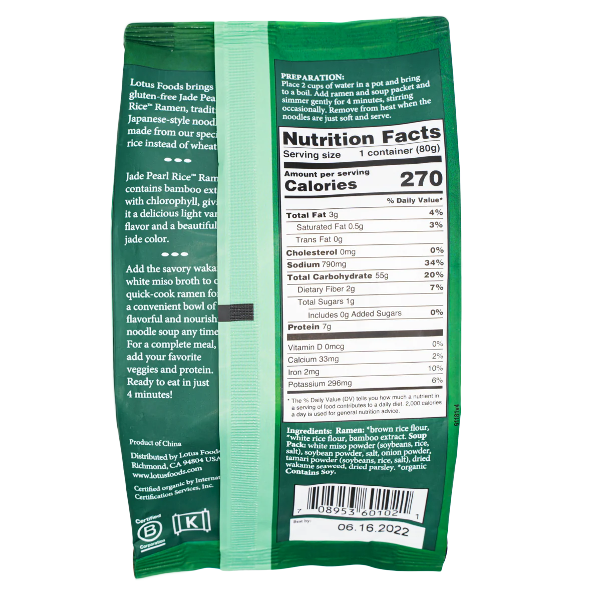 Jade Pearl Rice™ Ramen with Wakame Miso Soup