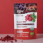 Freeze Dried Lingonberries | Wild & Organic | Whole Berries