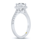 Lab Created Diamond Engagement Ring | Flare White Gold Cathedral Halo Round