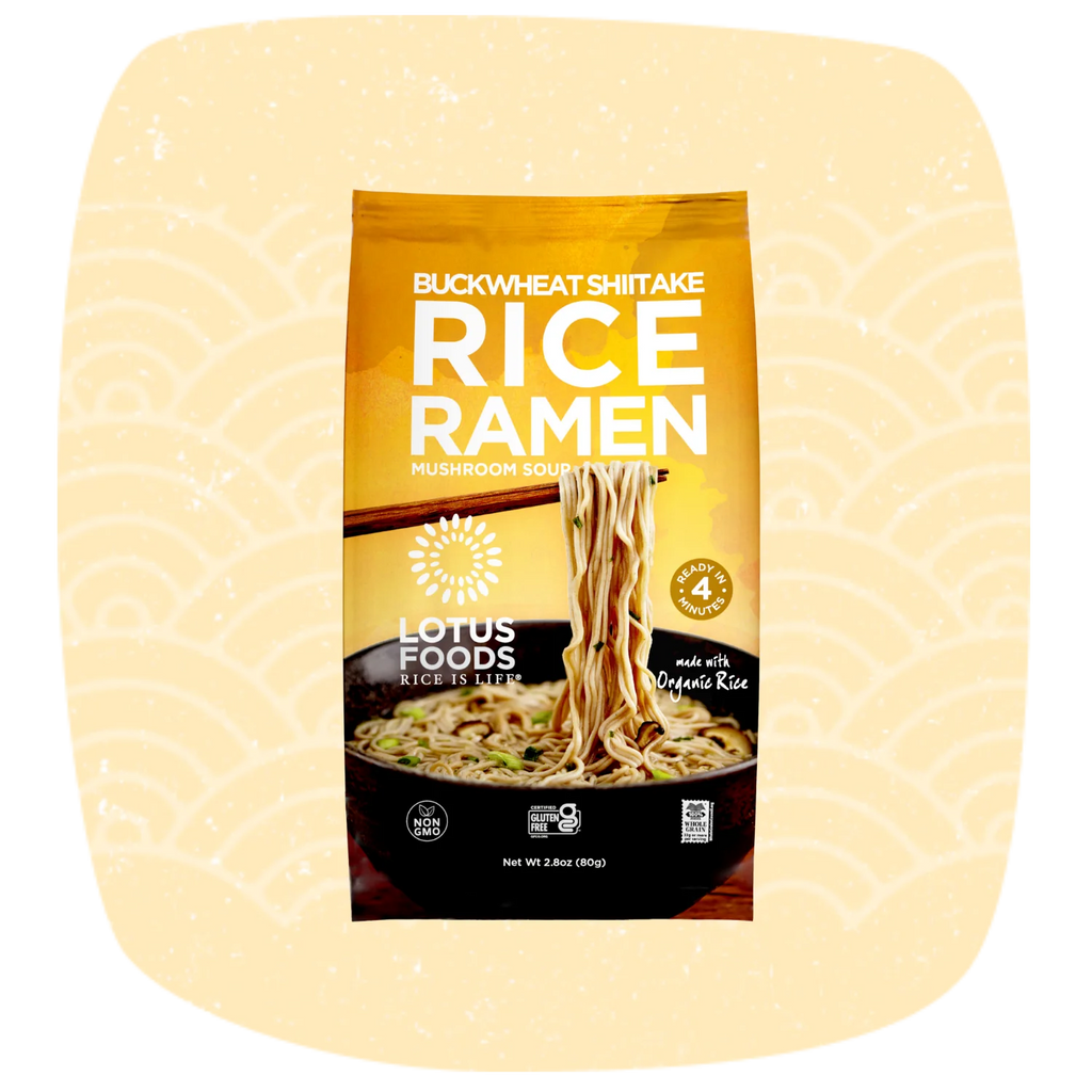 Buckwheat Shiitake Rice Ramen with Mushroom Soup