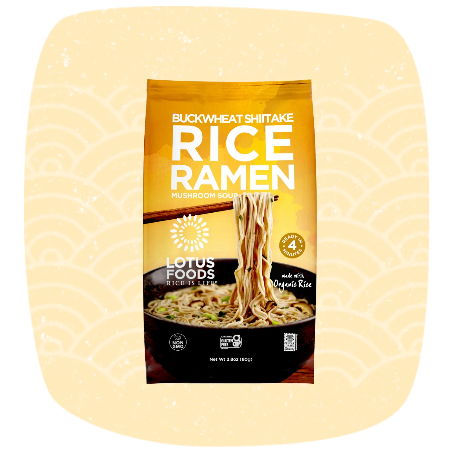 Buckwheat Shiitake Rice Ramen with Mushroom Soup