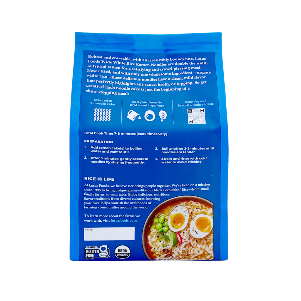 Organic Wide White Rice Ramen (4 Ramen Cakes)