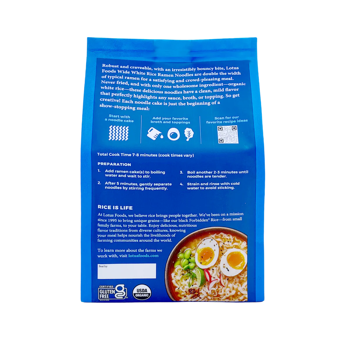 Organic Wide White Rice Ramen (4 Ramen Cakes)