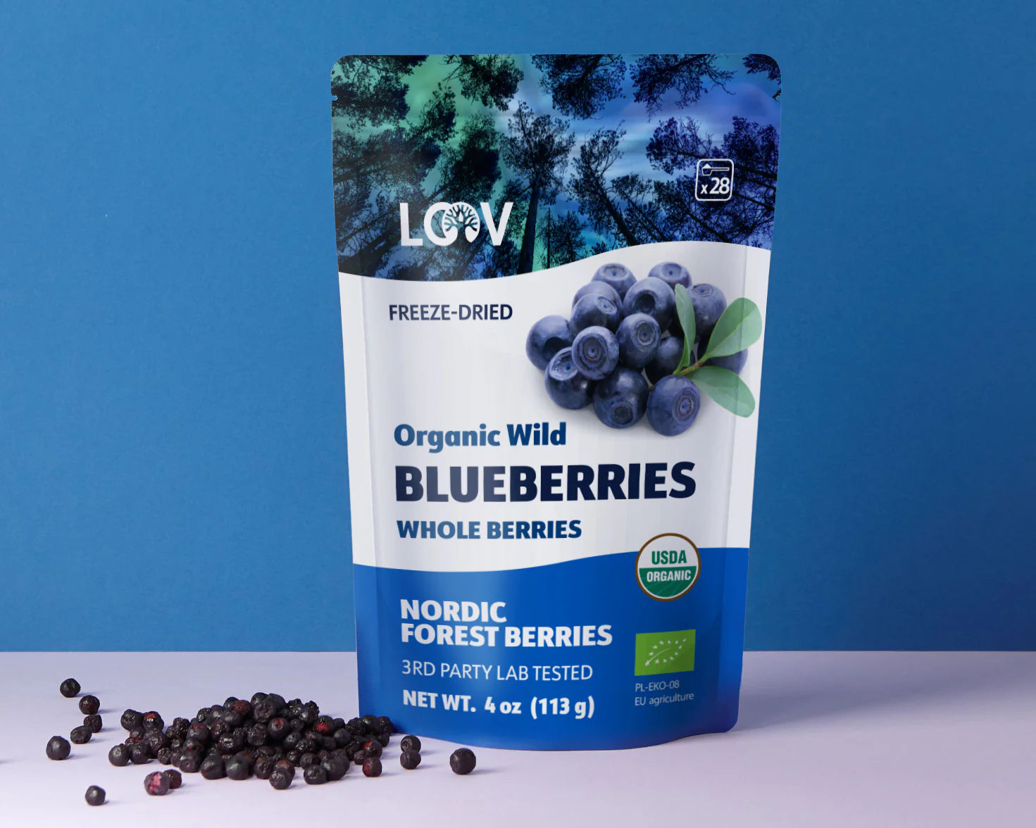 Organic Wild Whole Blueberries | Freeze-Dried