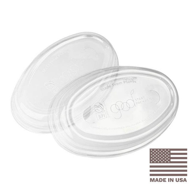 PLA Lids for 32 oz Compostable Fiber Burrito Bowls | 300/Case