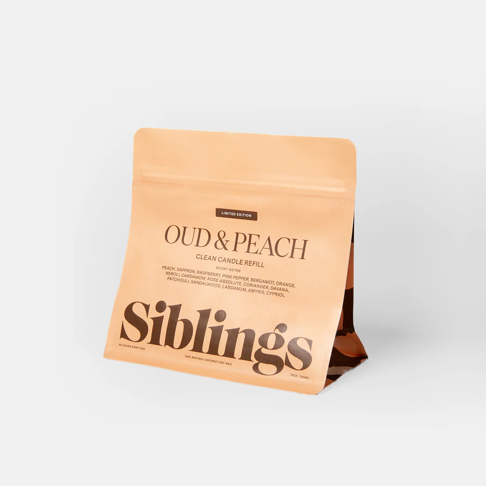 Oud & Peach Candle Refill
